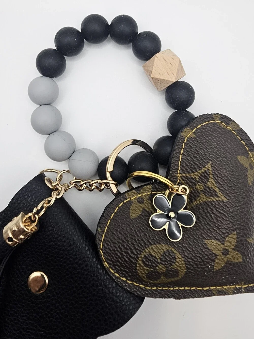 Upcycled Leather Purse Key Chain Charm